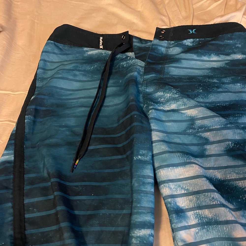 Hurley Navy and Light Blue Board Shorts